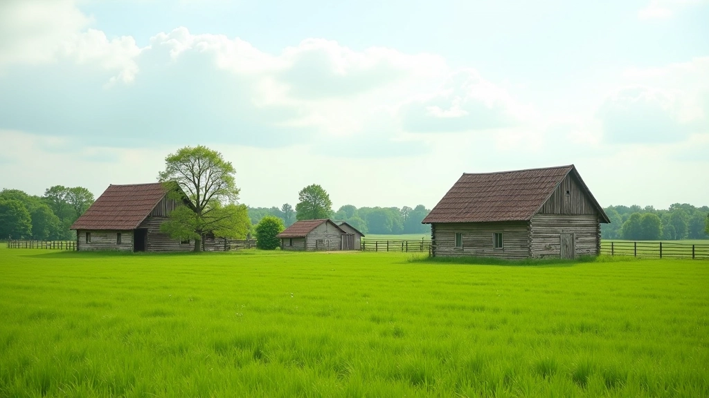 Žalios pieninės lauko panorama